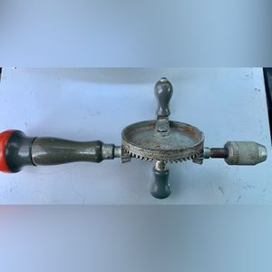 Mid Century Vintage Stanley Handyman Handheld Manual Eggbeater Drill H1220